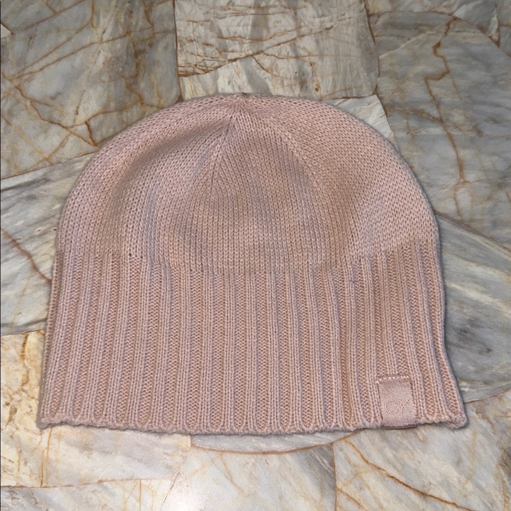 Calvin Klein Soft Pink Knit Hat‎